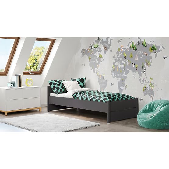 Postel MARCEL 200x90 šedá se zásuvkou