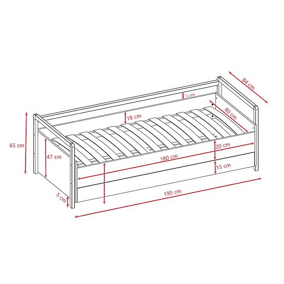 Postel se zády Viktor 180 x 80 - bílá