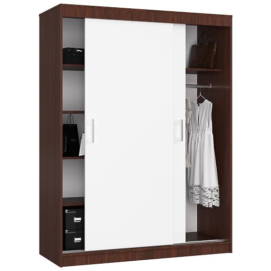 POSUVNÁ SKŘÍŇ 150 cm CLP MONO WENGE/BÍLÁ