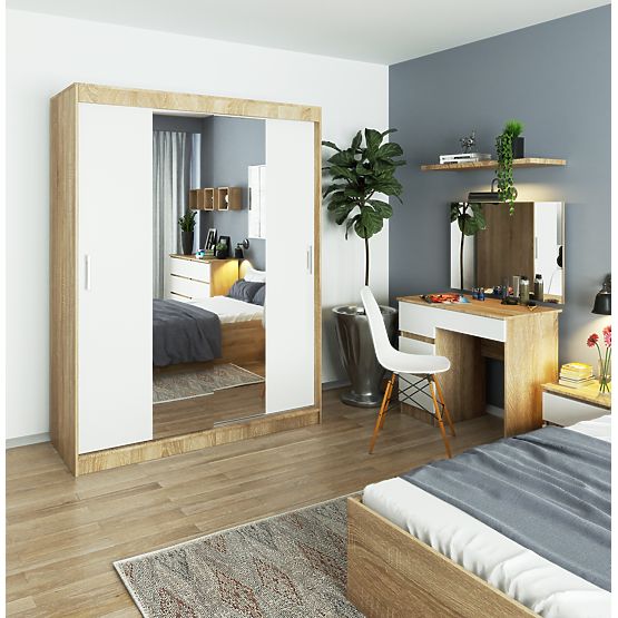 POSUVNÁ SKŘÍŇ 150cm CLP SONOMA / BÍLÁ