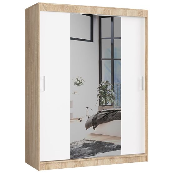 POSUVNÁ SKŘÍŇ 150cm CLP SONOMA / BÍLÁ
