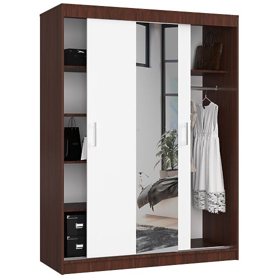 POSUVNÁ SKŘÍŇ 150cm CLP WENGE / BÍLÁ