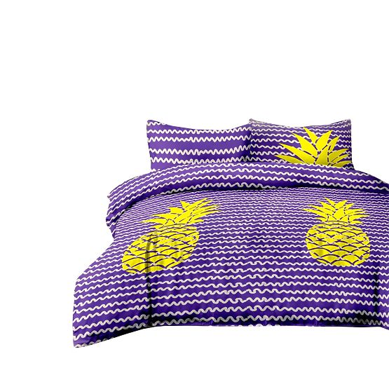 Povlečení BASIC - AMELIAHOME fialová barva tištěný motiv moderní styl moderní 155x220*2+80x8