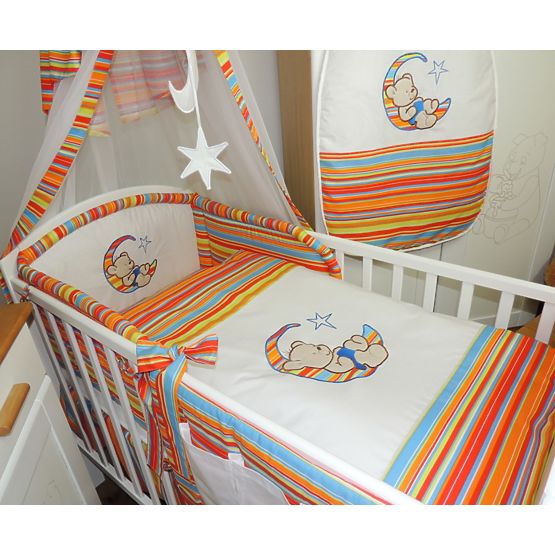 Povlečení do postýlky - pruhy červená