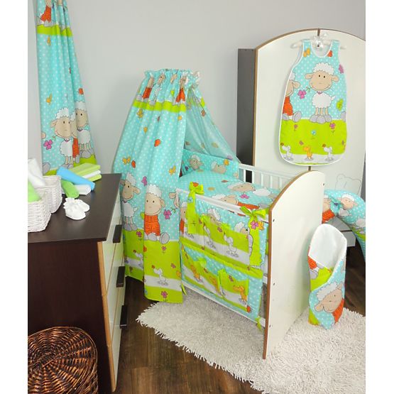 Povlečení do postýlky - Tyrkysová ovečka - 135x100 cm