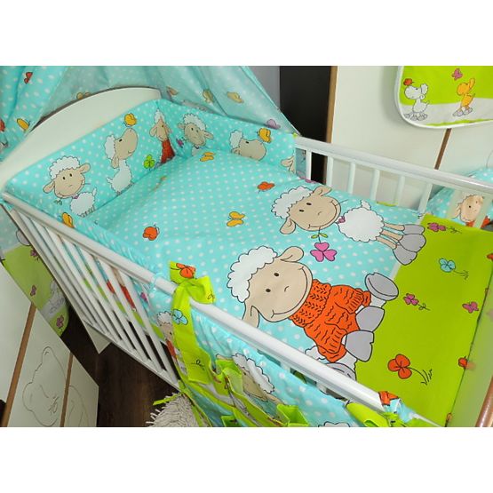 Povlečení do postýlky - Tyrkysová ovečka - 135x100 cm