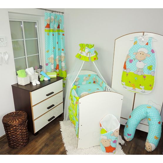 Povlečení do postýlky - Tyrkysová ovečka - 135x100 cm