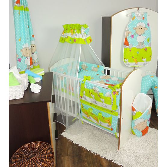 Povlečení do postýlky - Tyrkysová ovečka - 135x100 cm