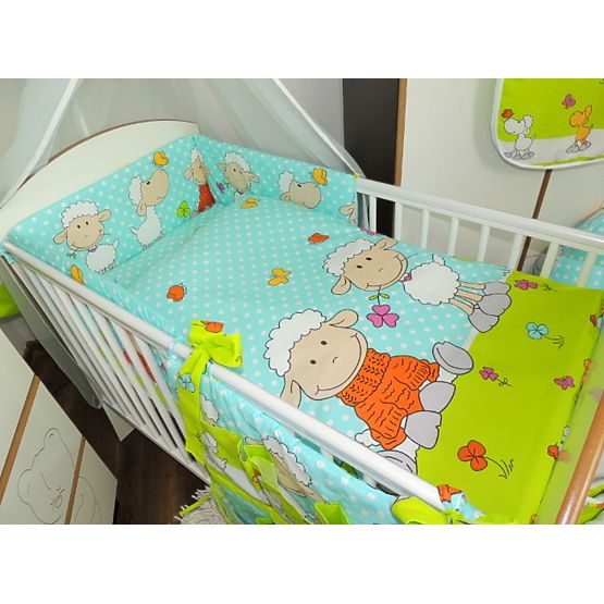 Povlečení do postýlky - Tyrkysová ovečka - 135x100 cm