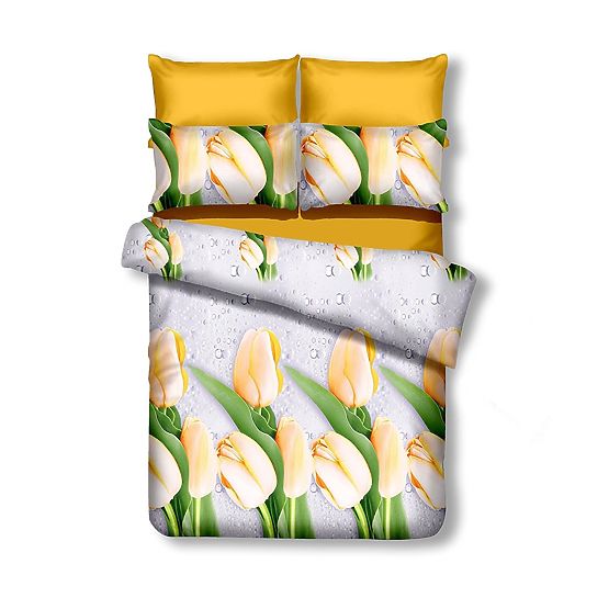 Povlečení EMERALD krémová barva s květinovým motivem 155x220_80x80*1 DecoKing