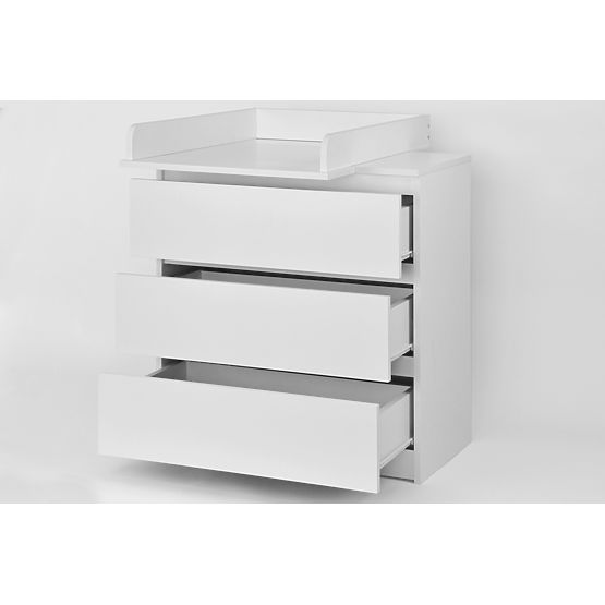 Přebalovací komoda STARDUST s nástavcem - bílá