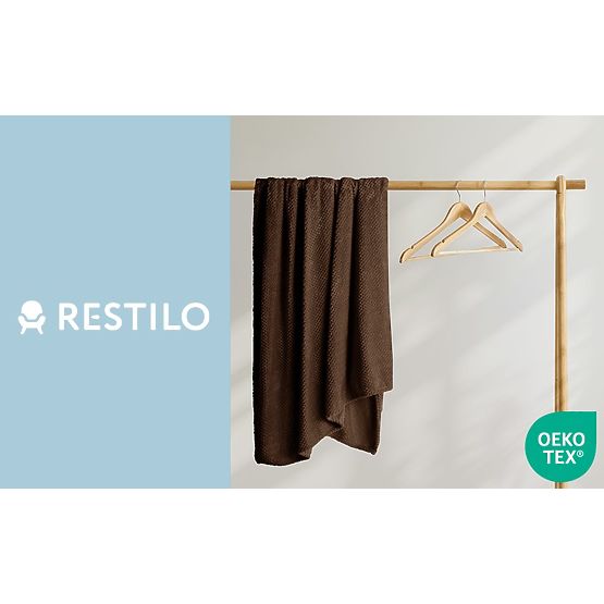 Přehoz HENRY hnědý s žakárovým vzorem moderní styl 220x240