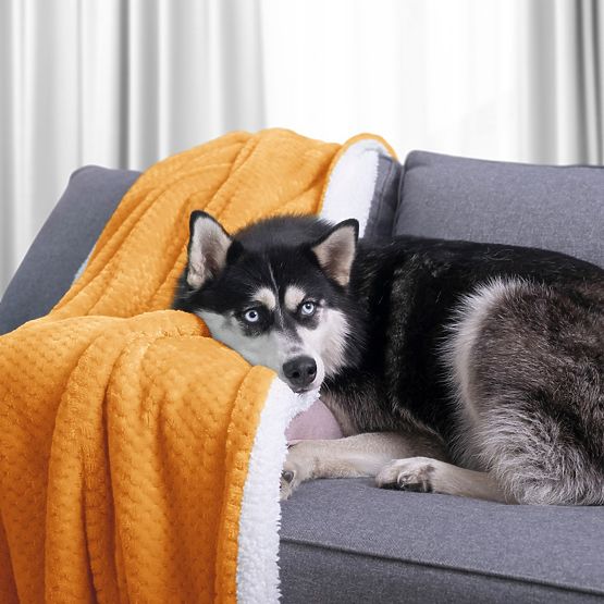 Přehoz SHLEEPY oranžový s žakárovým vzorem klasický styl 170x210