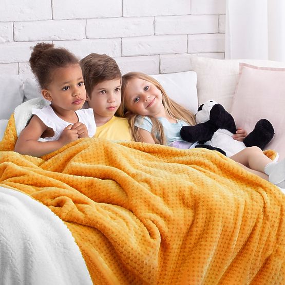 Přehoz SHLEEPY oranžový s žakárovým vzorem klasický styl 170x210