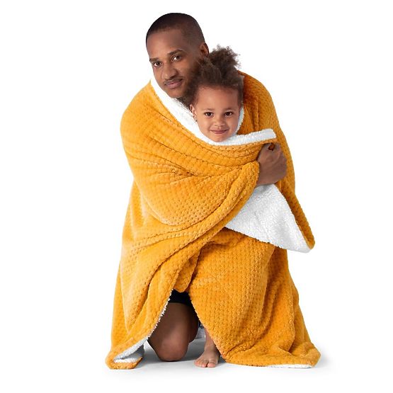 Přehoz SHLEEPY oranžový s žakárovým vzorem klasický styl 170x210