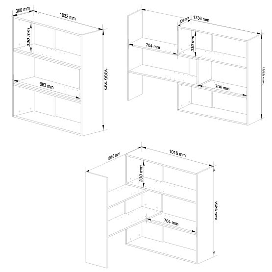 Přestavitelný regál mini TWIST - dub sonoma