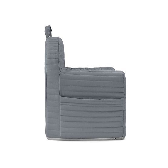 Prošívané křesílko s pruhy - grafit