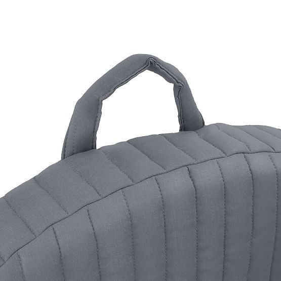 Prošívané křesílko s pruhy - grafit