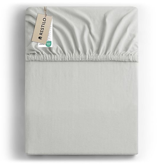 Prostěradlo AMBER barva bílá klasický styl materiál jersey 80-90x200 DecoKing