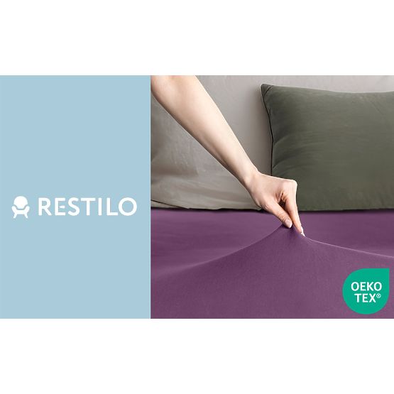 Prostěradlo AMBER barva fialová klasický styl materiál jersey 80-90x200 DecoKing