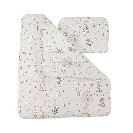 Proutěná postýlka s výbavou pro miminko - Cirkus