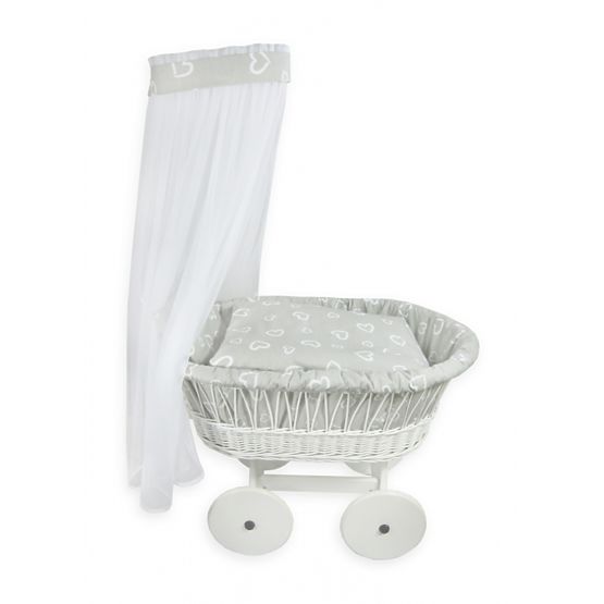 Proutěný koš  pro miminko - srdíčko