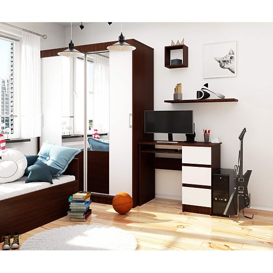 PSACÍ STŮL A-6 CLP WENGE - BÍLÝ PRAVOSTRANNÝ