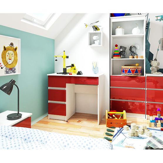 PSACÍ STŮL A-7 CLP ČERVENÝ LESK LEVOSTRANNÝ