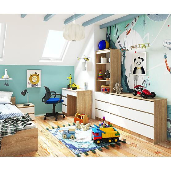 PSACÍ STŮL A-7 CLP PK DUB SONOMA / BÍLÝ LEVOSTRANNÝ