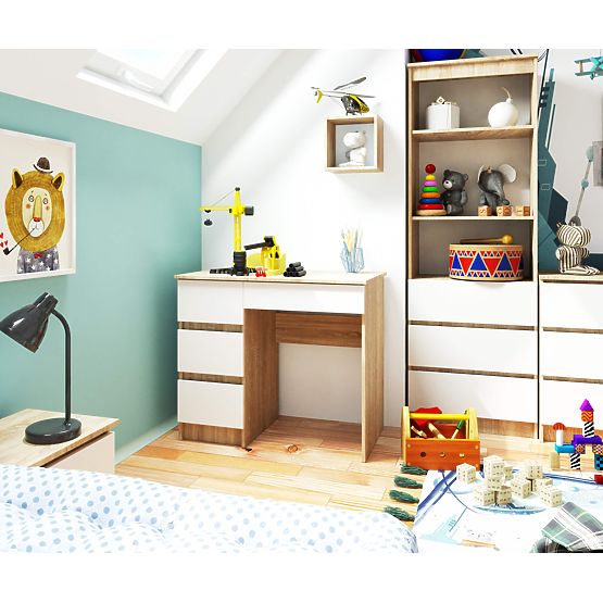 PSACÍ STŮL A-7 CLP PK DUB SONOMA / BÍLÝ LEVOSTRANNÝ