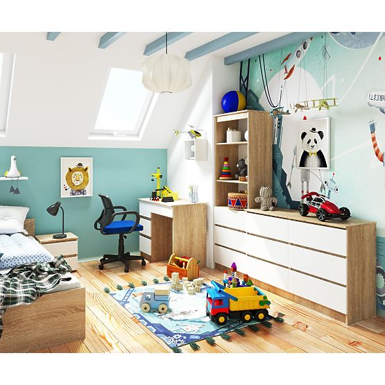 PSACÍ STŮL A-7 CLP PK DUB SONOMA / BÍLÝ LEVOSTRANNÝ