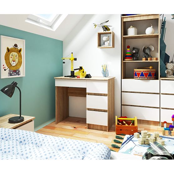 PSACÍ STŮL A-7 CLP SONOMA / BÍLÝ PK PRAVOSTRANNÝ