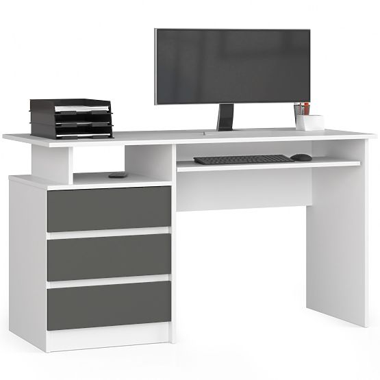 PSACÍ STŮL CLP 135cm PK BÍLÝ / ŠEDÝ