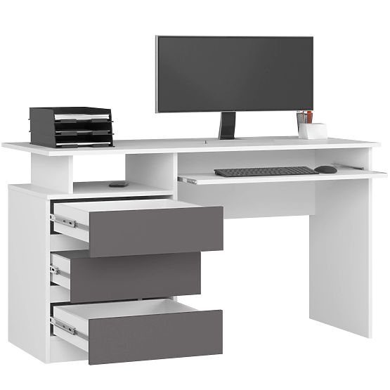 PSACÍ STŮL CLP 135cm PK BÍLÝ / ŠEDÝ
