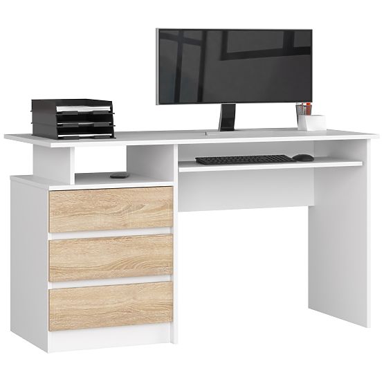 PSACÍ STŮL CLP 135cm PK BÍLÝ / SONOMA