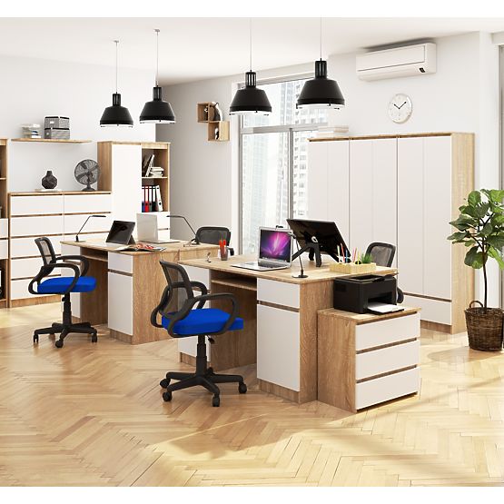 PSACÍ STŮL CLP A5 2D 2SZ PK SONOMA / BÍLÁ