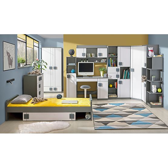 Psací stůl Gumi - bílá / antracit