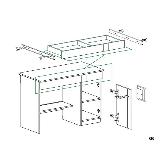 Psací stůl Gumi - bílá / antracit
