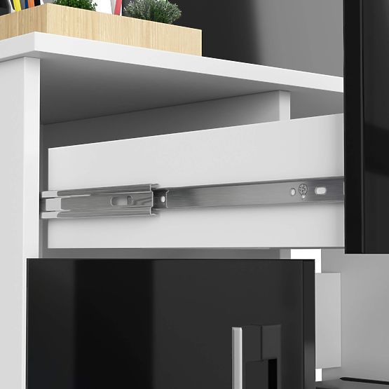 PSACÍ STŮL JAY PK BÍLÝ / ČERNÝ LESK