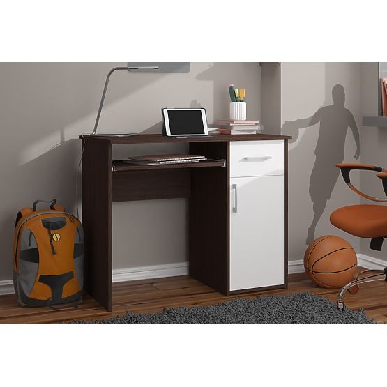 PSACÍ STŮL PIN WENGE / BÍLÝ