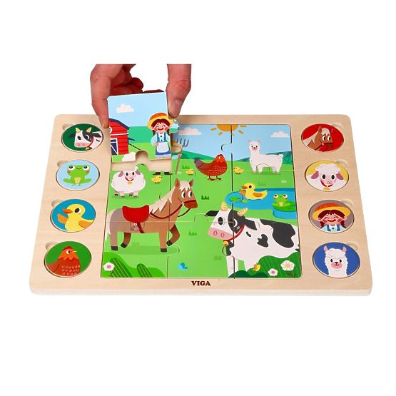 Puzzle 2v1 Farma - skládačka najdi stín