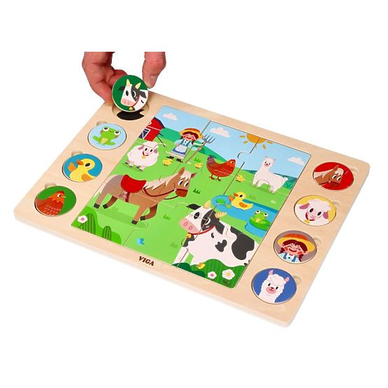 Puzzle 2v1 Farma - skládačka najdi stín