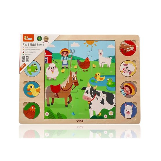 Puzzle 2v1 Farma - skládačka najdi stín