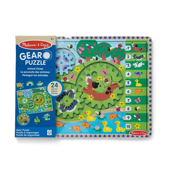 Puzzle s ozubenými koly Závod zvířat