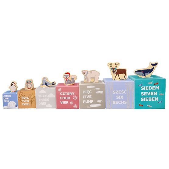 Pyramida z kelímků arktická zvířata