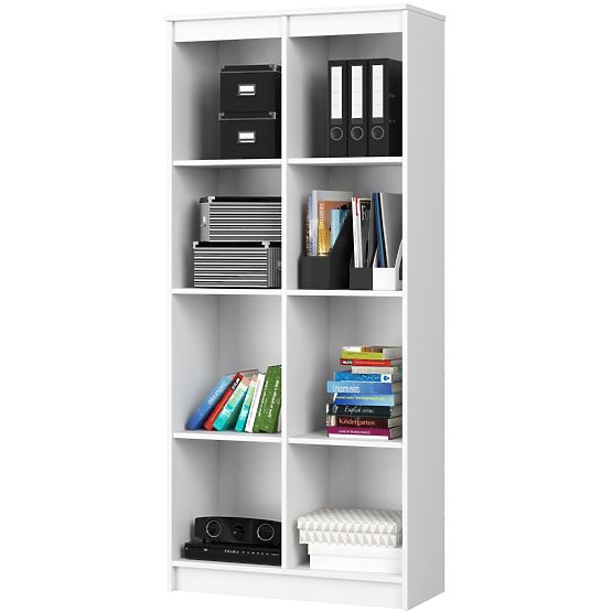 Kancelářský regál R 80 cm CLP 8 polic Bílý