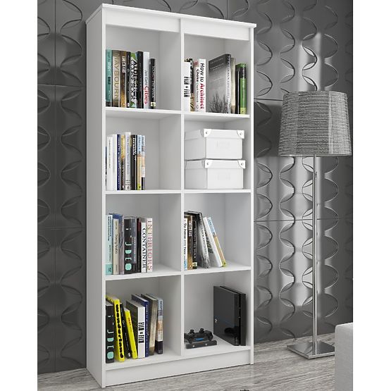 Kancelářský regál R 80 cm CLP 8 polic Bílý