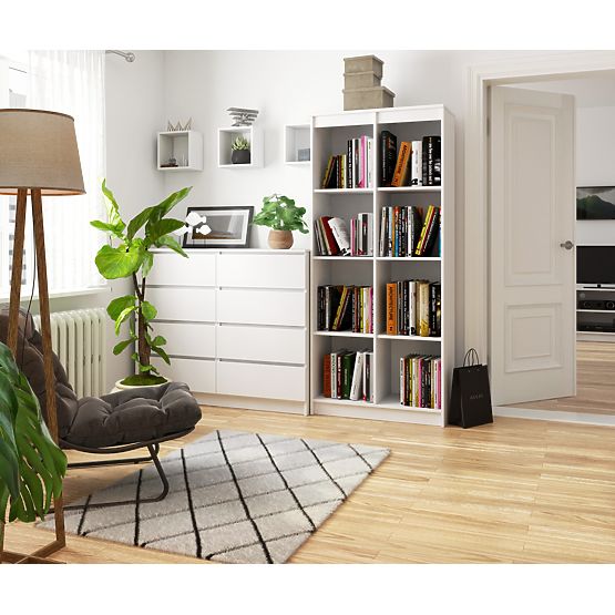 Kancelářský regál R 80 cm CLP 8 polic Bílý