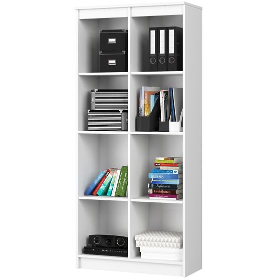 Kancelářský regál R 80 cm CLP 8 polic Bílý