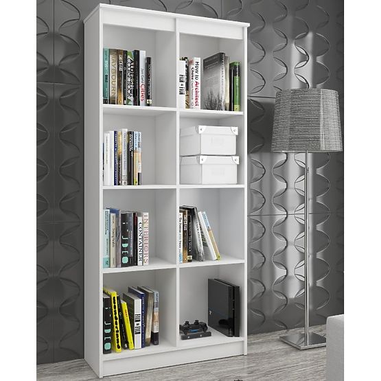 Kancelářský regál R 80 cm CLP 8 polic Bílý